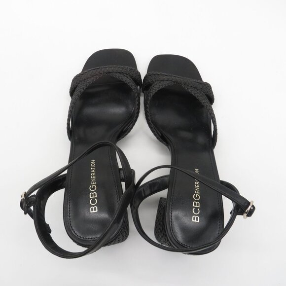 BCBGeneration Black Strappy Block Heel Sandals Size 9.5 NEW - Picture 6 of 7